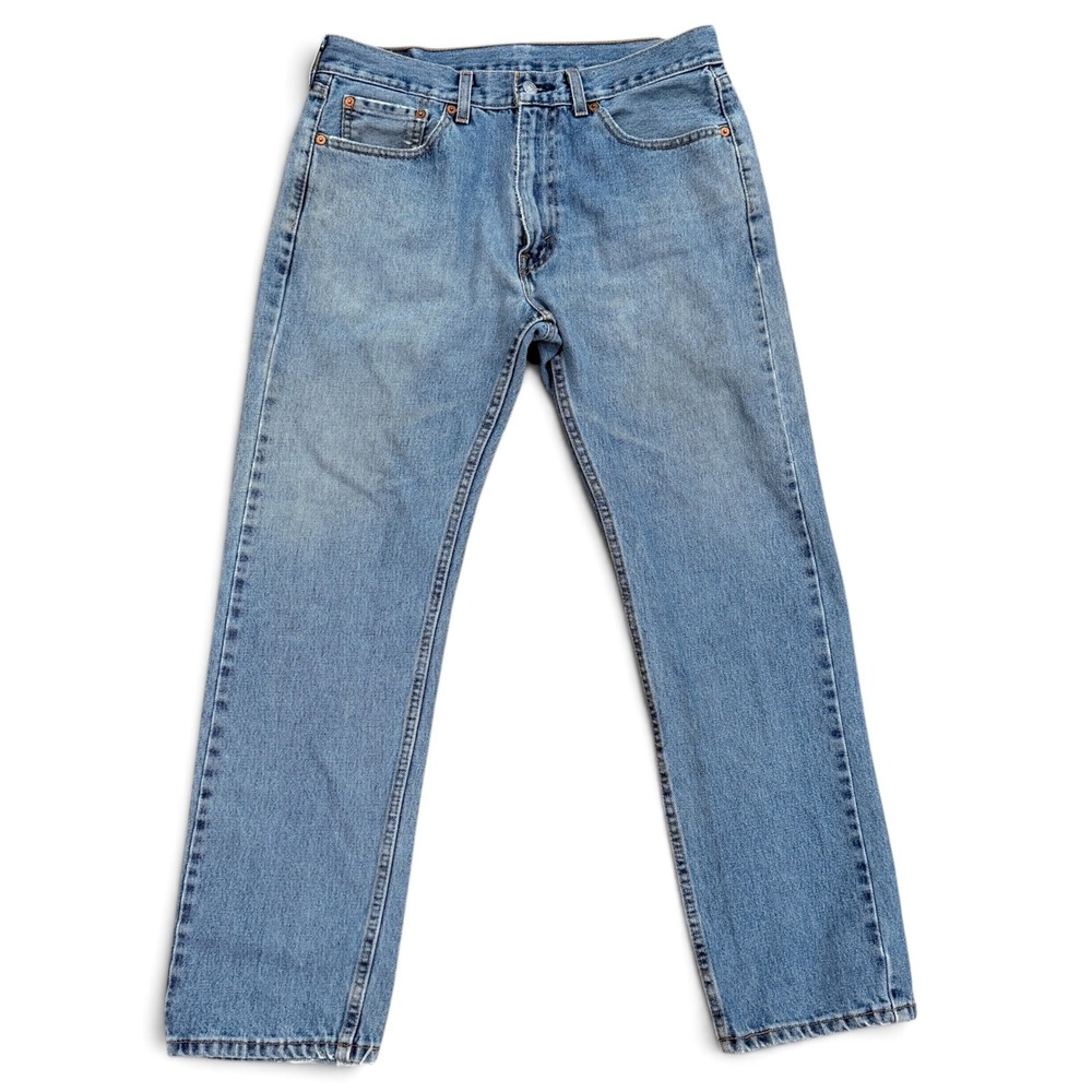 Levis 505 Regular Fit Straight Leg Jeans Mens 33x30 Blue Medium Wash Denim